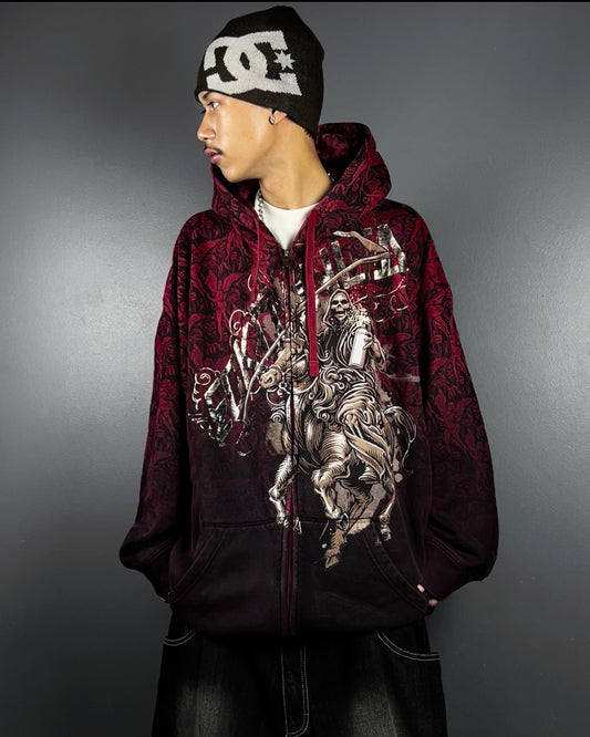 Rare ecko skull raider Zip-up Hoodie