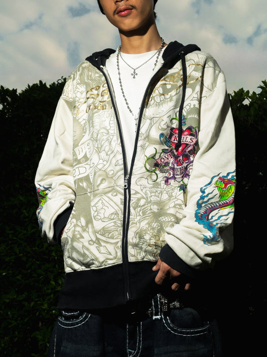 Y2K Ed hardy Zip-up Hoodie